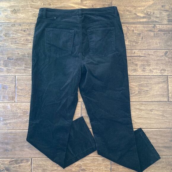 Talbots Corduroy Straight Leg Ankle Pants 10P Black Classic Preppy Fall - Picture 2 of 8